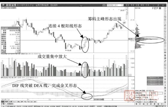 股價低位連續(xù)放量拉升的陽線形態(tài)-趨勢反轉形態(tài)